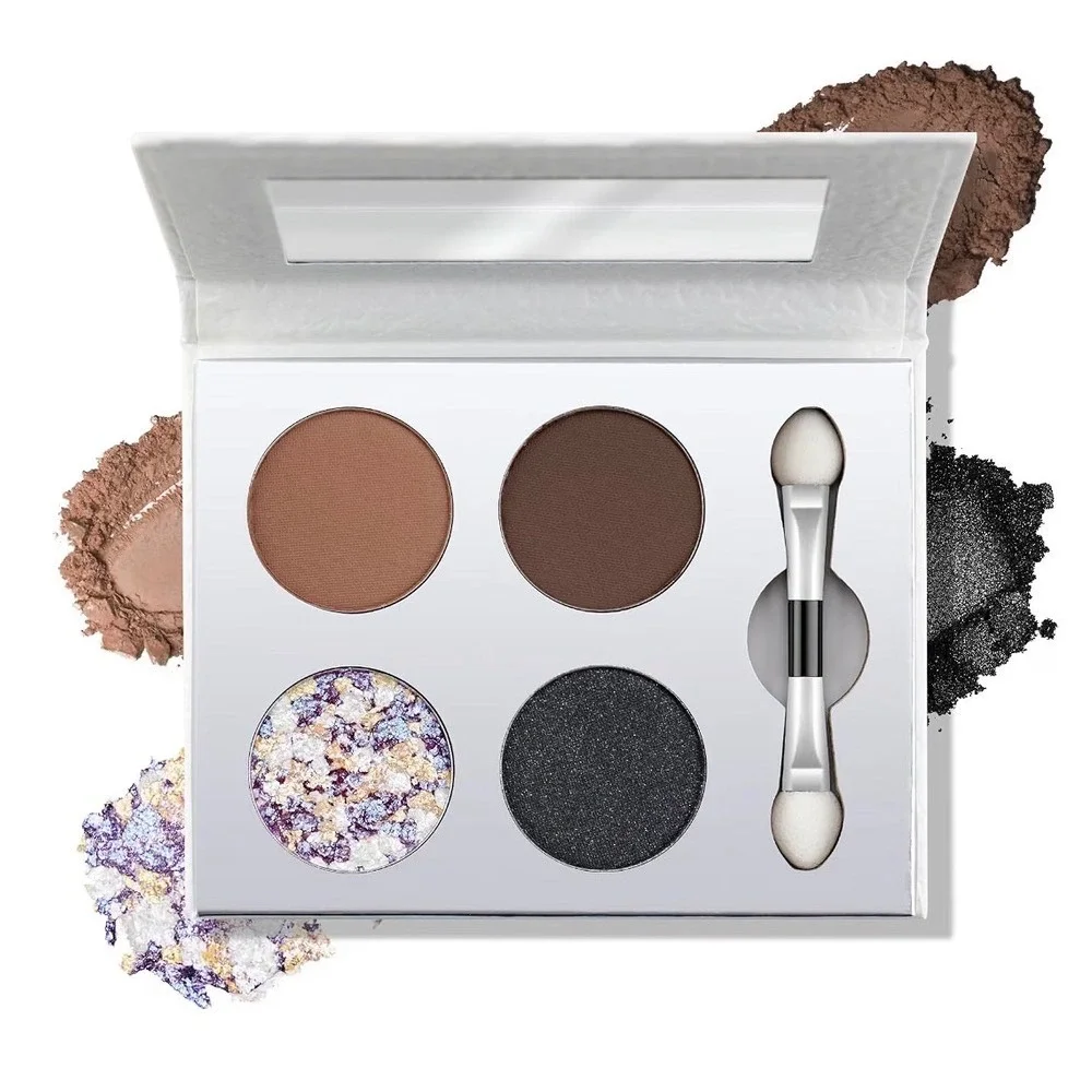 Color Nymph Eye Makeup Palette Nudes Matte Shimmer Glitter Chameleon 4 Shades